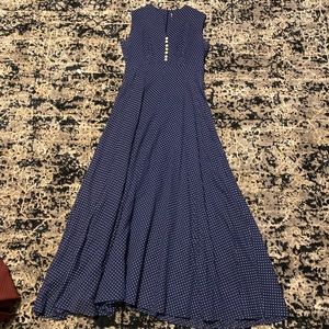 Leslie Fay Vintage rockabilly dress polka dot maxi